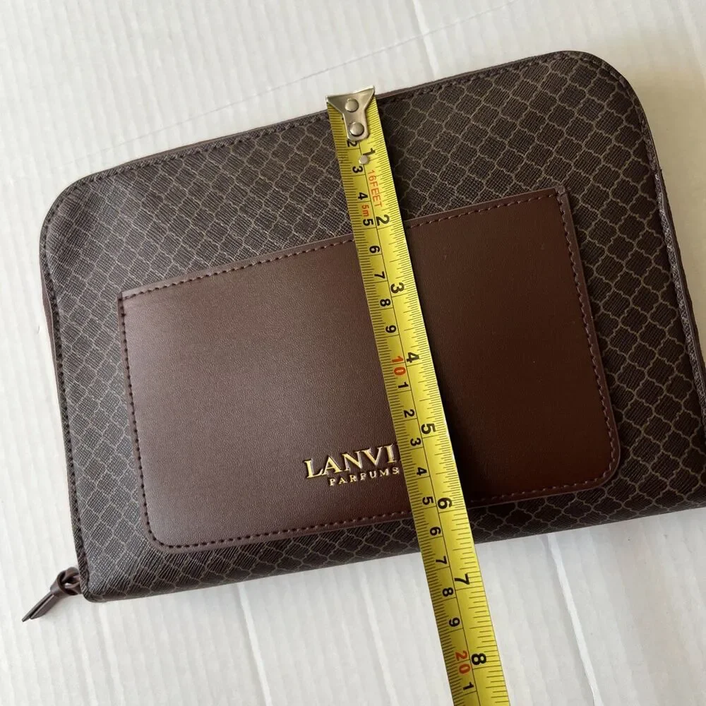 Lanvin Parfums for Turkish Airlines Toiletry Travel Pouch Brown